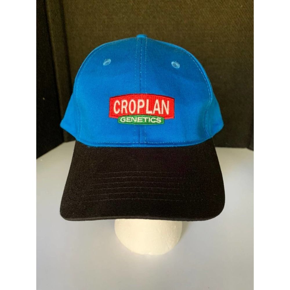 CROPLAN GENETICS Ag Farmer Baseball Cap Hat  Blue Black Strap Back.   Good preow